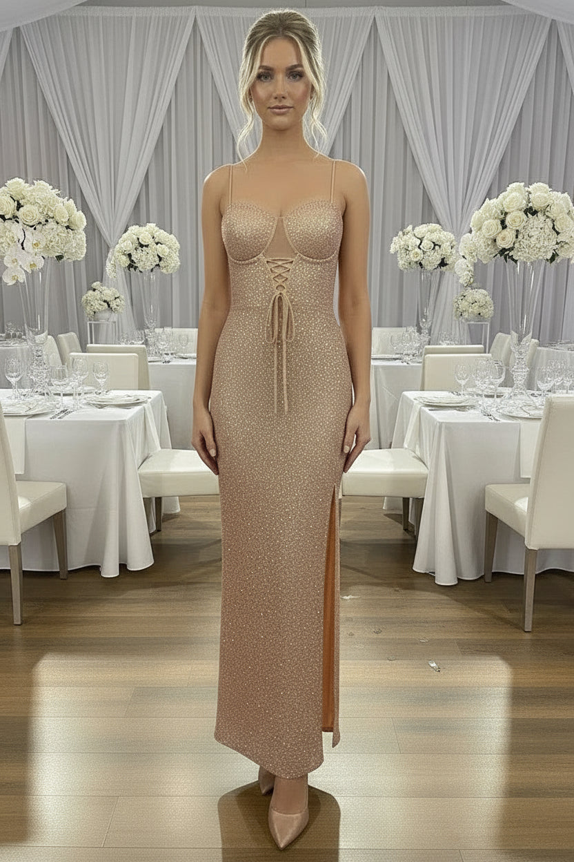 Josephine Rose Gold Sequins Gown