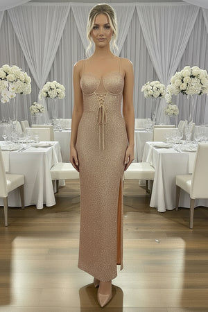 Josephine Rose Gold Sequins Gown