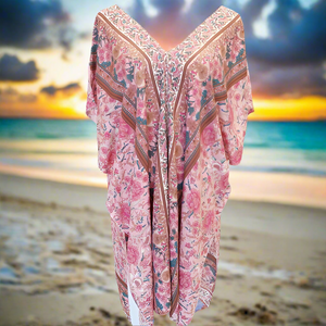 Kaftan Top in Pink Print