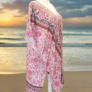 Kaftan Top in Pink Print