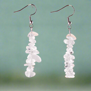 Natural Gemstone Earrings Clear Quartz