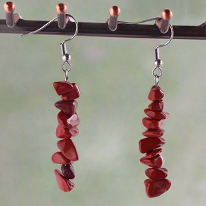 Natural Gemstone Earrings Red Jasper