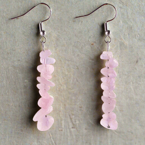 Natural Gemstone Earrings Rose Quartz