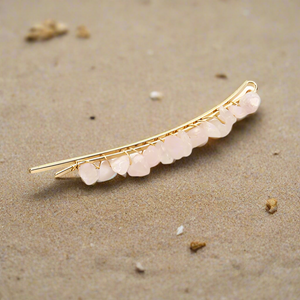 Natural Gemstone Hair Clip Rose Quartz