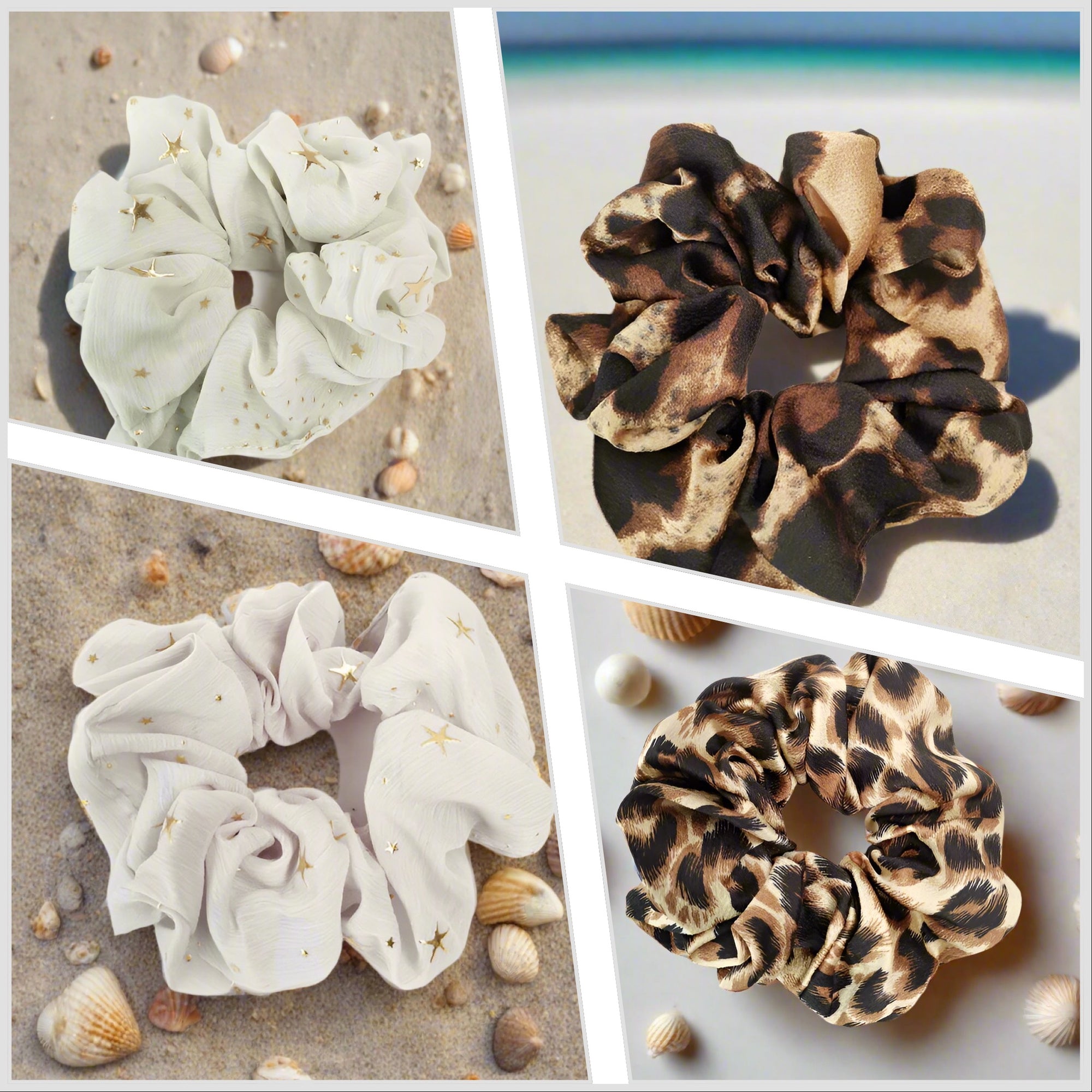 Scrunchies in various prints