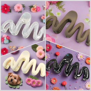 Squiggly Hair Clips in various colours