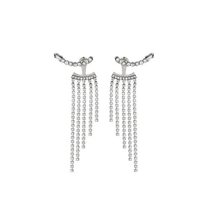 Tassel Drop Rhinestone Earrings 