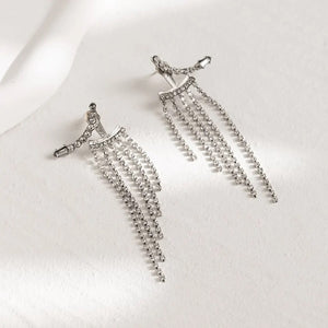 Tassel Drop Rhinestone Earrings 