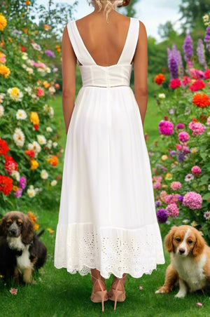 The Weekender Eyelet Maxi Dress in White