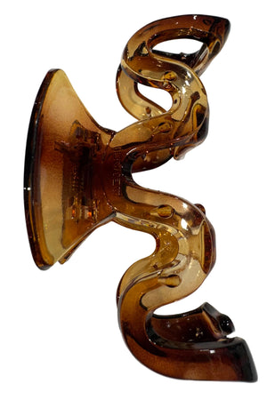 Wave Claw Hair Clip, brown