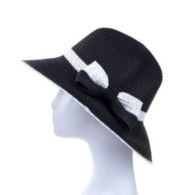 Bucket Hat with Bow Accent in Black