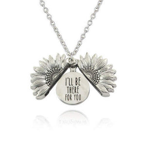 Sunflower Pendant Necklace "I'll Be There For You" Silver