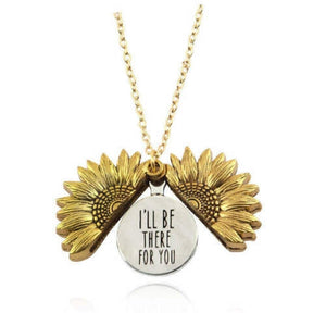 Sunflower Pendant Necklace "I'll Be There For You" Gold