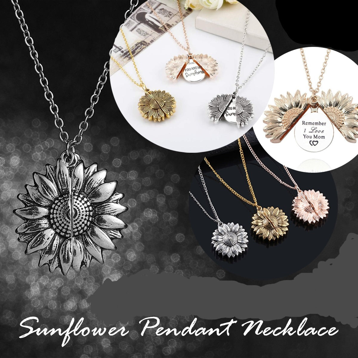 Sunflower Pendant Necklace "I'll Be There For You"